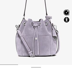 Michael Kors Lilac Greenwich Suede Bucket Bag